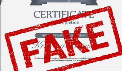 Fake certificate